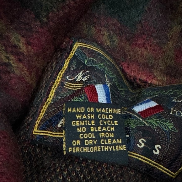 Vintage 90s Fleece Pullover French Country Express Soft Plaid Sweater POCKETS L - Picture 11 of 11